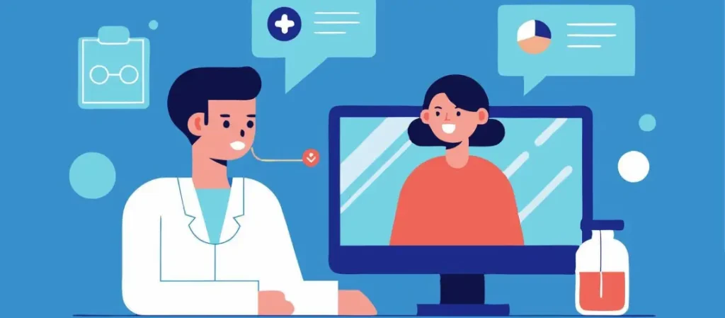 Woman in Australia having a video call with her healthcare professional